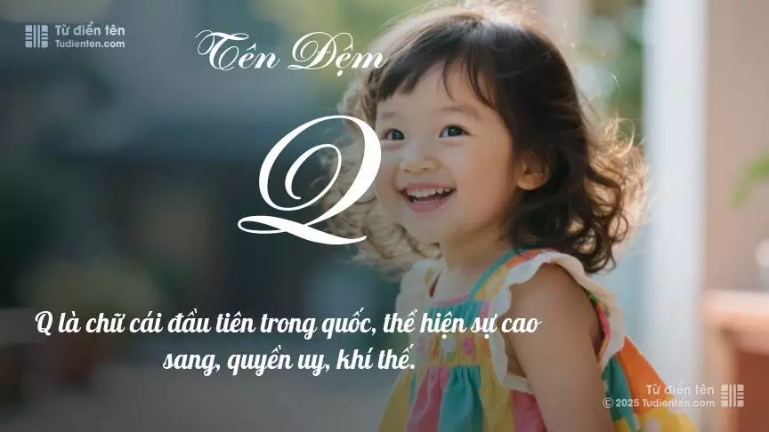 Đệm Q mang đậm sắc thái nữ tính, hầu như chỉ xuất hiện trong tên của bé gái.