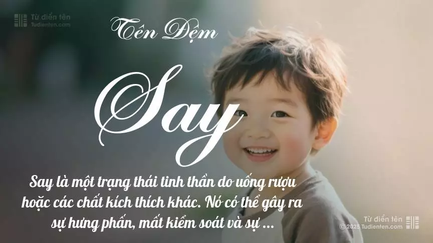 Đệm Say thiên về làm tên lót cho bé trai, thường gợi lên sự mạnh mẽ và nam tính.