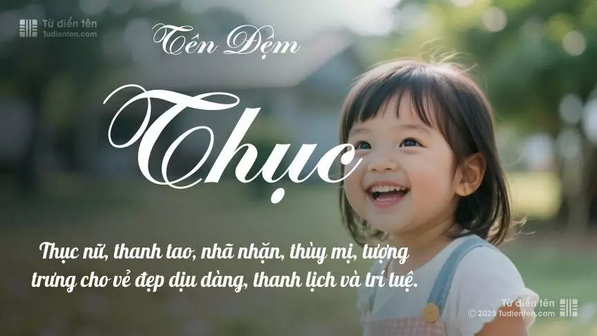 Đệm Thục rất nữ tính, gần như luôn được dùng làm tên lót cho bé gái.