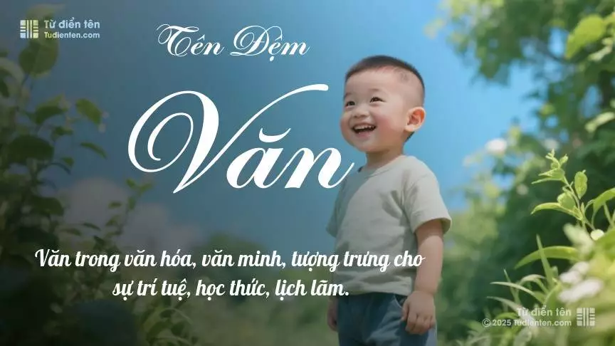Đệm Văn rất nam tính, gần như luôn được dùng làm tên lót cho bé trai.