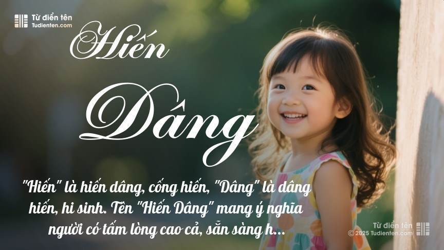 Ý nghĩa ngắn gọn của tên Hiến Dâng