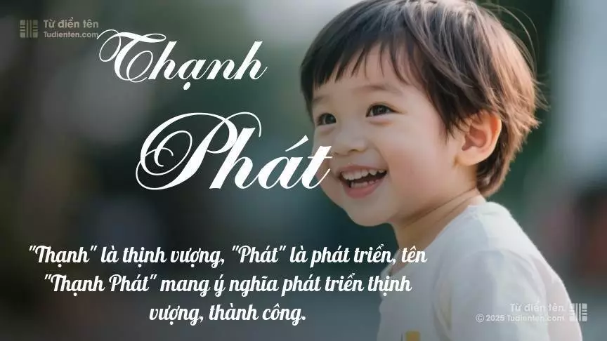 Tên Thạnh Phát mang đậm sắc thái nam tính, hầu như chỉ xuất hiện trong tên của bé trai.