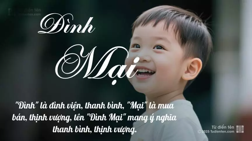 Tên Đình Mại mang đậm sắc thái nam tính, hầu như chỉ xuất hiện trong tên của bé trai.