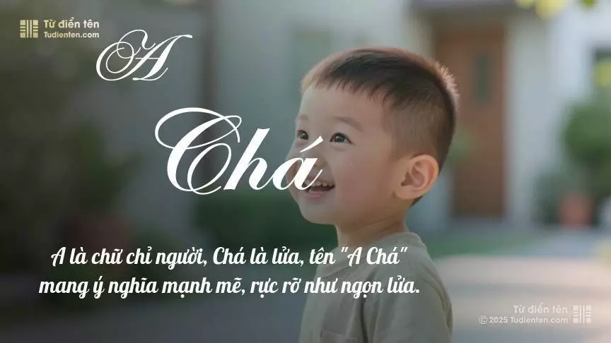 Tên A Chá mang đậm sắc thái nam tính, hầu như chỉ xuất hiện trong tên của bé trai.