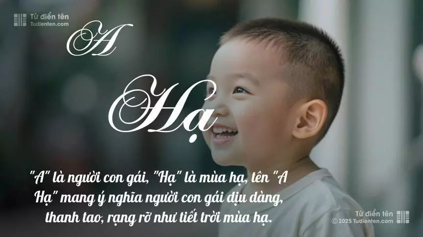 Tên A Hạ mang đậm sắc thái nam tính, hầu như chỉ xuất hiện trong tên của bé trai.