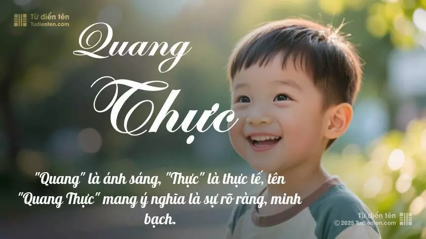 Tên Quang Thực mang đậm sắc thái nam tính, hầu như chỉ xuất hiện trong tên của bé trai.