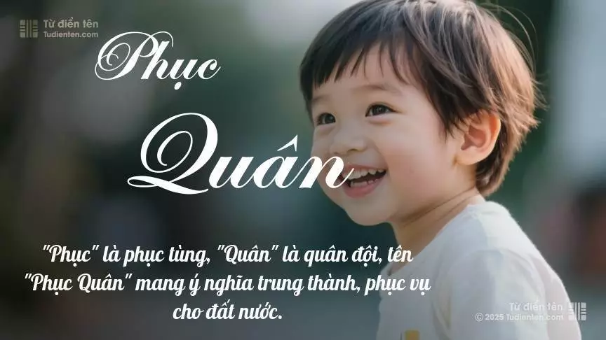 Tên Phục Quân mang đậm sắc thái nam tính, hầu như chỉ xuất hiện trong tên của bé trai.