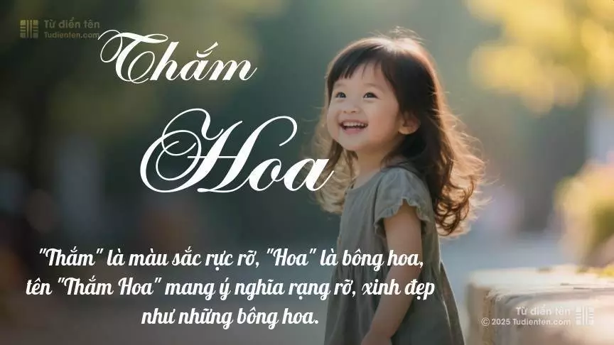 Tên Thắm Hoa mang đậm sắc thái nữ tính, hầu như chỉ xuất hiện trong tên của bé gái.