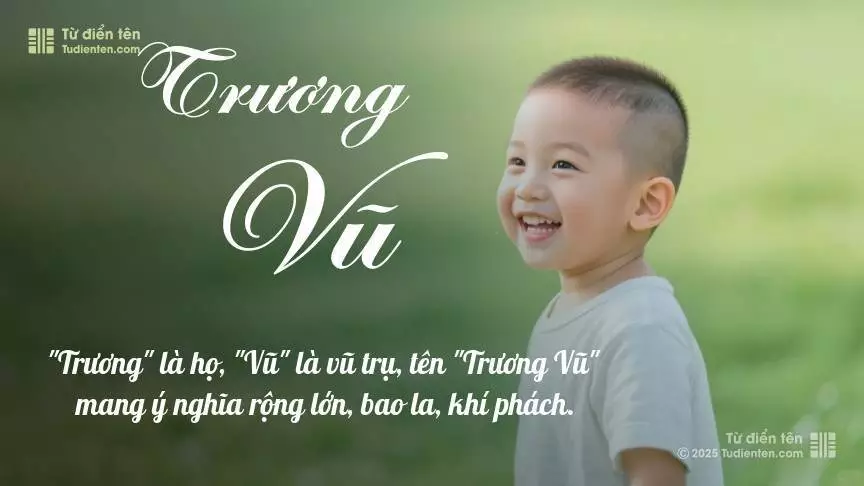 Tên Trương Vũ mang đậm sắc thái nam tính, hầu như chỉ xuất hiện trong tên của bé trai.
