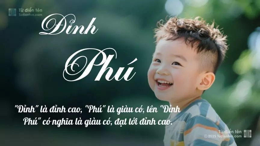 Tên Đỉnh Phú mang đậm sắc thái nam tính, hầu như chỉ xuất hiện trong tên của bé trai.