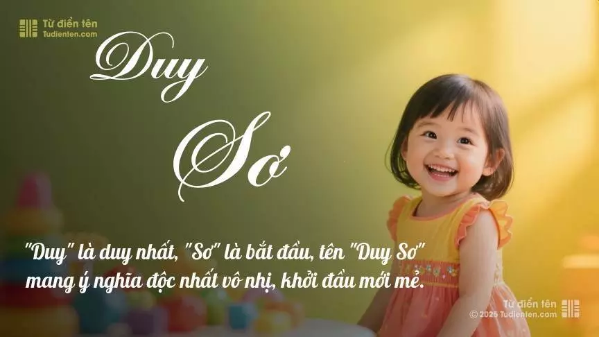 Tên Duy Sơ mang đậm sắc thái nữ tính, hầu như chỉ xuất hiện trong tên của bé gái.