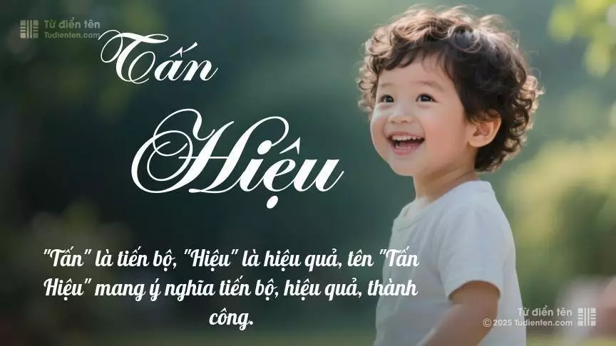 Tên Tấn Hiệu mang đậm sắc thái nam tính, hầu như chỉ xuất hiện trong tên của bé trai.