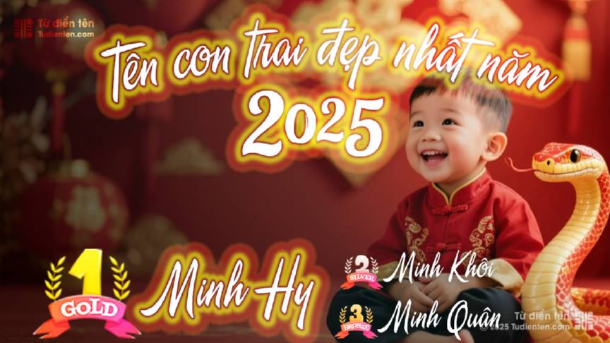 Tên con trai đẹp 2025 - Xếp hạng 100 tên nổi bật nhất trong 5 tháng đầu